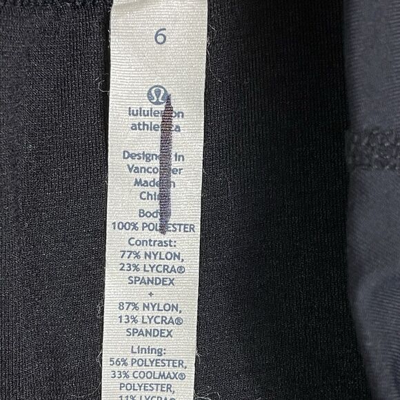 Lululemon Short‎ Womens 6 Black Elastic Waist Lined Zip Pocket Running Workout - Picture 3 of 12